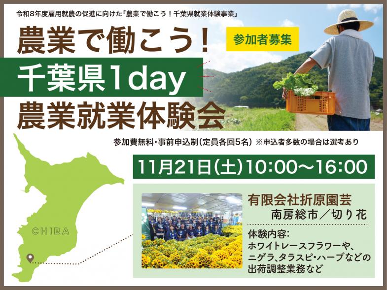 花の仕事の面白さ、魅力に迫る１日。 東京オリンピックやG7サミットなど、これまでに数々の国内主要イベントの場を彩ってきた折原園芸で、農業の就業体験をしてみませんか？
