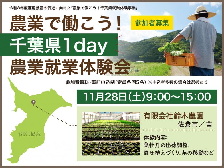 プロの農家に選ばれる「がっちりとした苗づくり」に取り組む有限会社鈴木農園で、苗づくりの魅力を知る！ 農業の基本とも言える苗づくりの生産現場で農作業体験してみませんか？